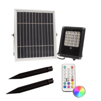 Solar RGBW multicolor breedstraler Rainbow met afstandsbediening