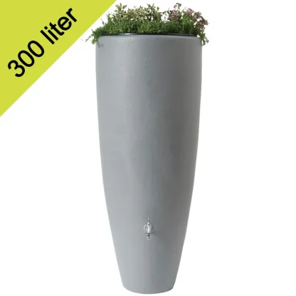 2in1 regenton 300 ltr grijs